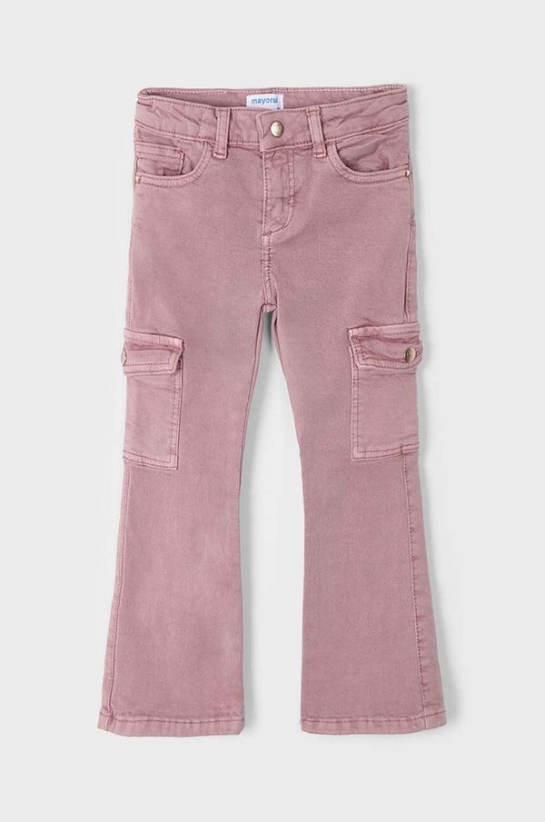 Mayoral Dječje hlače Mayoral cargo z serży boja: ružičasta, bez uzorka, 4543