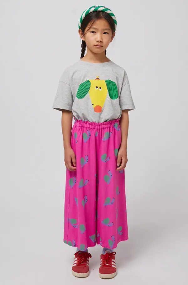 Bobo Choses Dječje hlače s dodatkom lana Bobo Choses Funny Snail boja: ljubičasta, s uzorkom, 125AC086