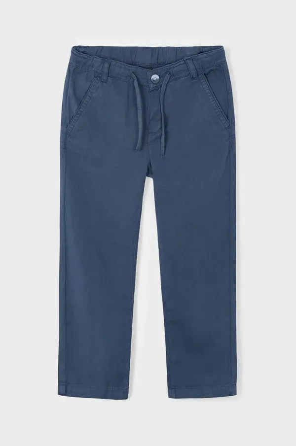 Mayoral Dječje hlače s dodatkom lana Mayoral boja: tamno plava, bez uzorka, 3568