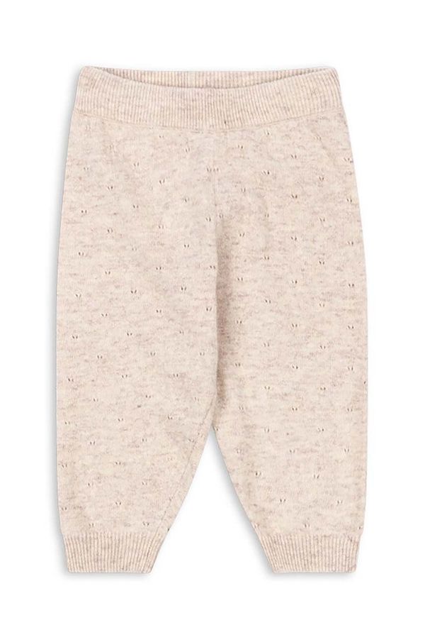 Konges Sløjd Dječje hlače s vdodatkom vune Konges Sløjd MINO KNIT PANTS boja: bež, bez uzorka, KS101616