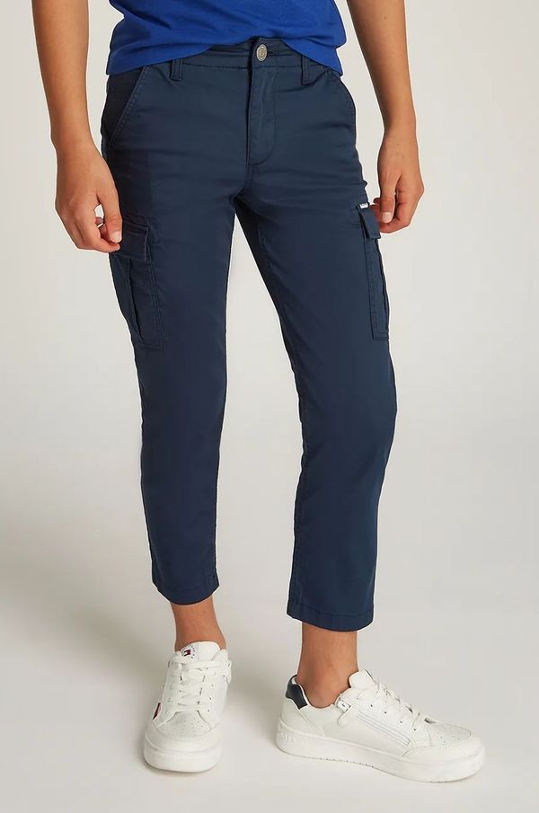 Tommy Hilfiger Dječje hlače Tommy Hilfiger boja: tamno plava, bez uzorka, KB0KB09303