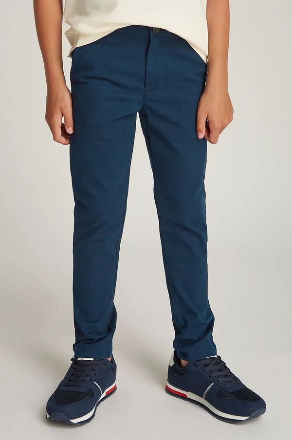 Tommy Hilfiger Dječje hlače Tommy Hilfiger boja: tamno plava, bez uzorka, KB0KB09435