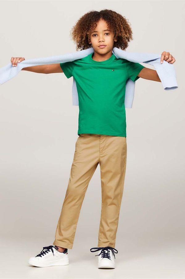 Tommy Hilfiger Dječje hlače Tommy Hilfiger boja: žuta, bez uzorka