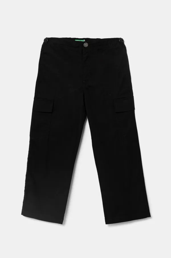 United Colors of Benetton Dječje hlače United Colors of Benetton boja: crna, bez uzorka, 4L2VCF04I