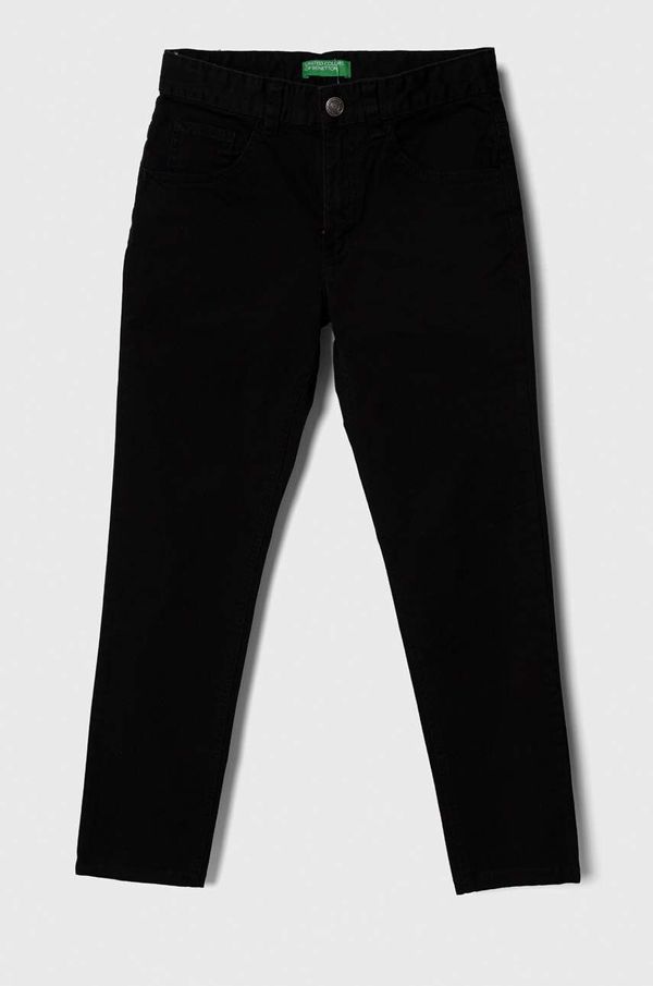 United Colors of Benetton Dječje hlače United Colors of Benetton boja: crna, glatki materijal