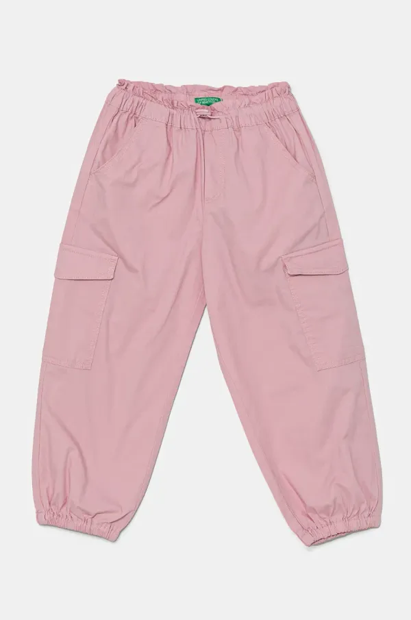 United Colors of Benetton Dječje hlače United Colors of Benetton boja: ružičasta, bez uzorka, 4L2VGF028