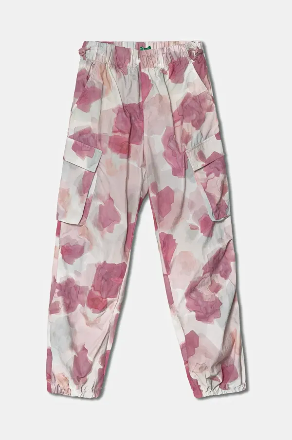 United Colors of Benetton Dječje hlače United Colors of Benetton boja: ružičasta, s uzorkom, 4Q2RCF04K