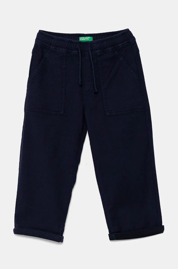 United Colors of Benetton Dječje hlače United Colors of Benetton boja: tamno plava, bez uzorka, 47K0GF026
