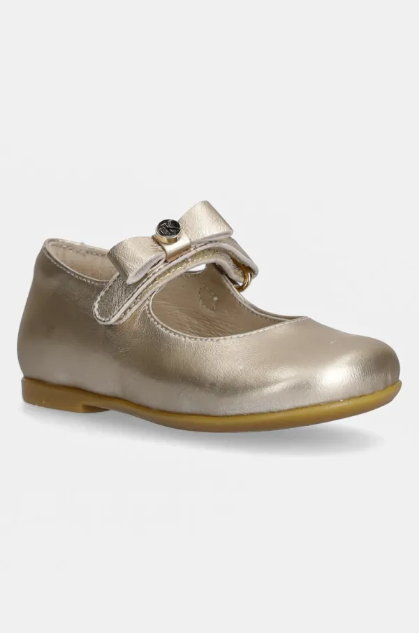 Calvin Klein Jeans Dječje kožne balerinke Calvin Klein Jeans boja: zlatna, V1A3-83040