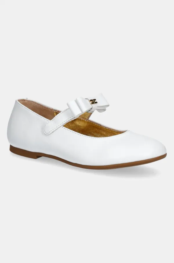 Elisabetta Franchi Dječje kožne balerinke Elisabetta Franchi boja: bijela, F1A3-E0203