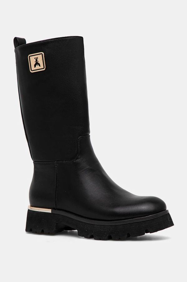 Patrizia Pepe Dječje kožne čizme Patrizia Pepe boja: crna, PPJ896