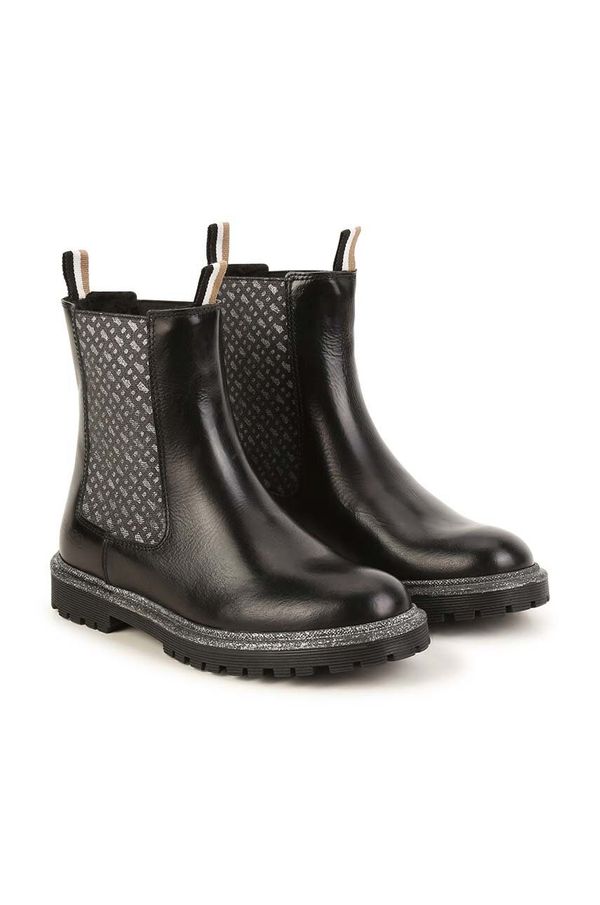 Boss Dječje kožne gležnjače BOSS boja: crna