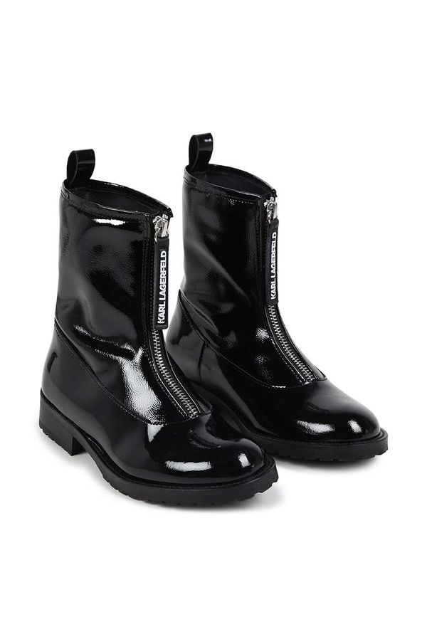Karl Lagerfeld Dječje kožne gležnjače Karl Lagerfeld boja: crna, Z30305