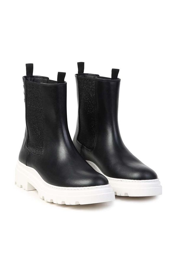 Karl Lagerfeld Dječje kožne gležnjače Karl Lagerfeld boja: crna, Z30308