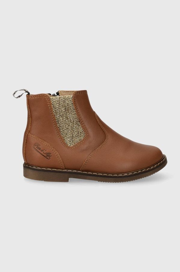 Pom D'api Dječje kožne gležnjače Pom D'api CITY JODZIP boja: smeđa