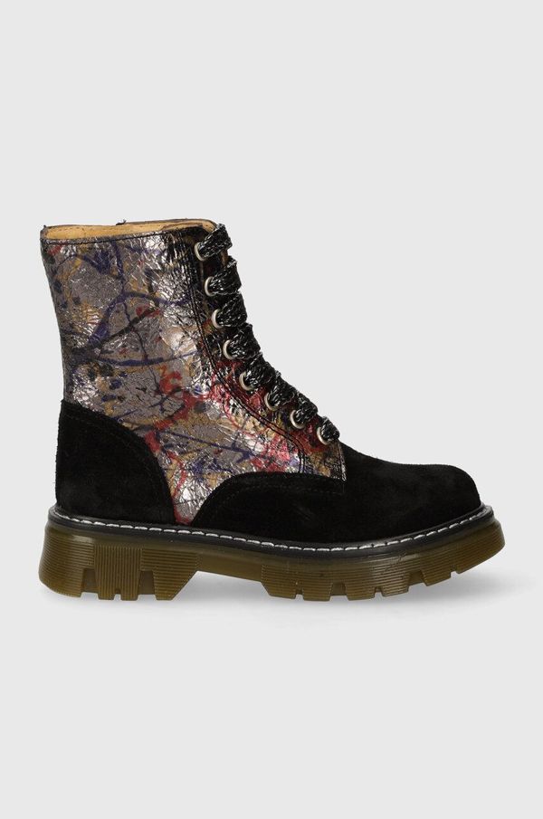 Pom D'api Dječje kožne gležnjače Pom D'api CLAP RANGER boja: crna