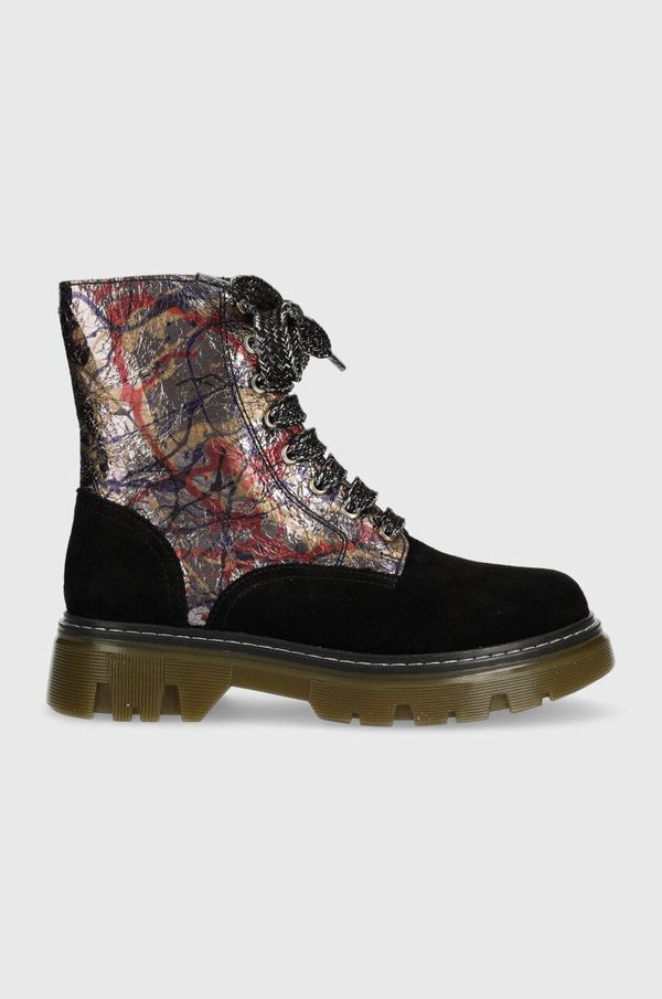 Pom D'api Dječje kožne gležnjače Pom D'api CLAP RANGER boja: crna