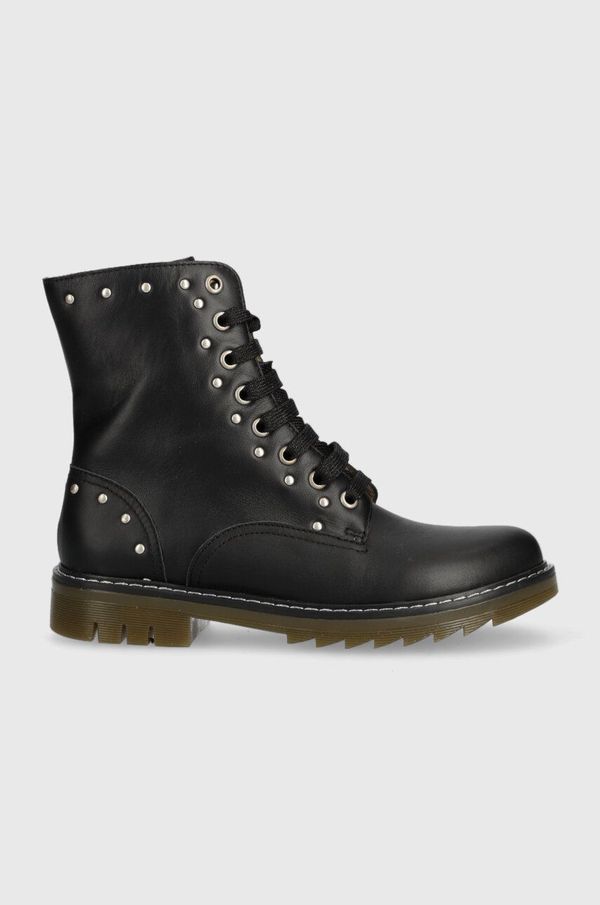 Pom D'api Dječje kožne gležnjače Pom D'api SID HI STUD boja: crna