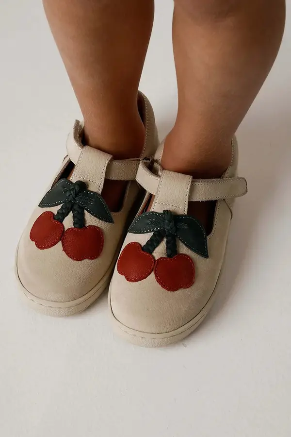 Donsje Dječje kožne polucipele Donsje Lowy Shoes Cherry
