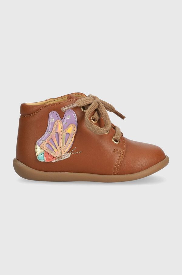 Pom D'api Dječje kožne polucipele Pom D'api STAND-UP FLY boja: smeđa