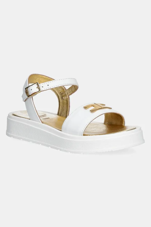Elisabetta Franchi Dječje kožne sandale Elisabetta Franchi boja: bijela, F4A2-E0295