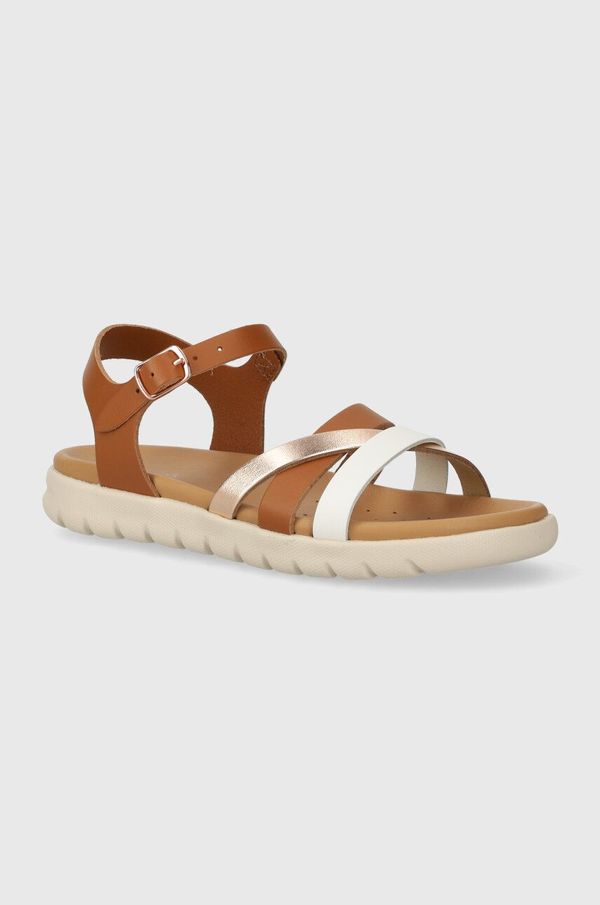 Geox Dječje kožne sandale Geox SANDAL SOLEIMA boja: smeđa
