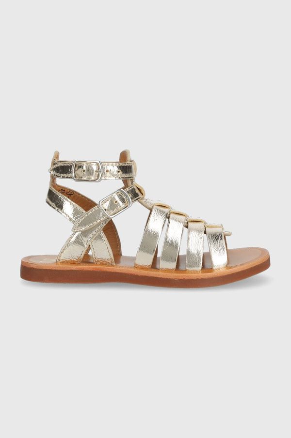 Pom D'api Dječje kožne sandale Pom D'api boja: srebrna