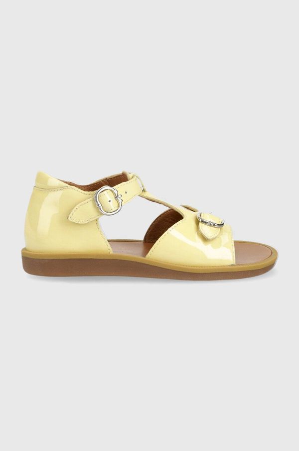 Pom D'api Dječje kožne sandale Pom D'api boja: žuta