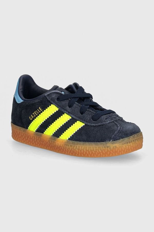 adidas Originals Dječje kožne tenisice adidas Originals GAZELLE CF EL boja: tamno plava, IH2783