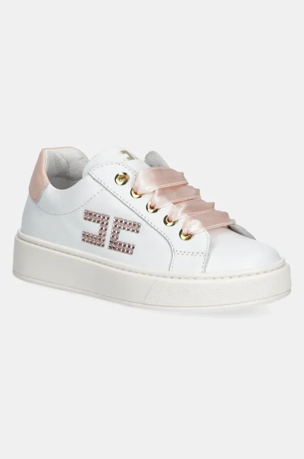 Elisabetta Franchi Dječje kožne tenisice Elisabetta Franchi boja: bijela, F1A9-E0222