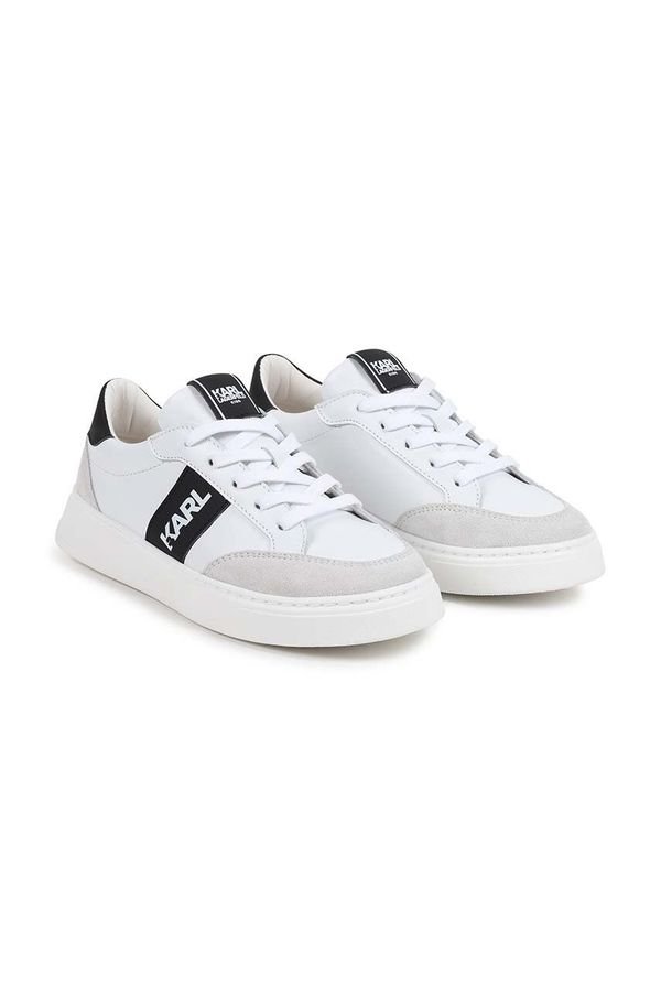 Karl Lagerfeld Dječje kožne tenisice Karl Lagerfeld boja: bijela, Z30314