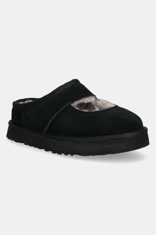 Ugg Dječje kućne papuče od brušene kože UGG BEA MARY JANE boja: crna, 1166552K