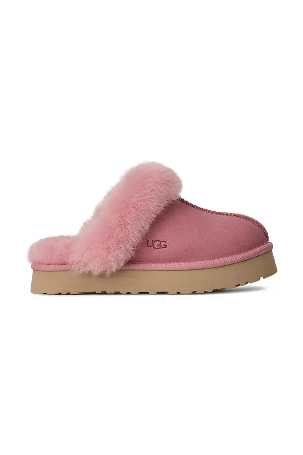 UGG Dječje kućne papuče od brušene kože UGG DISQUETTE