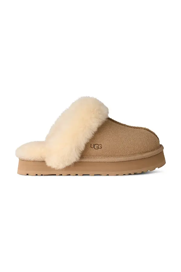 UGG Dječje kućne papuče od brušene kože UGG DISQUETTE