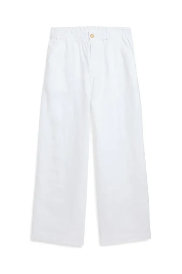 Polo Ralph Lauren Dječje lanene hlače Polo Ralph Lauren boja: bijela, bez uzorka, 313901828001