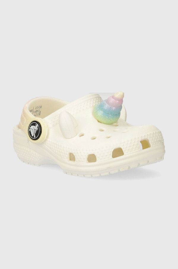 Crocs Dječje natikače Crocs CLASSIC IAM RAINBOW UNICORN CLOG boja: bež