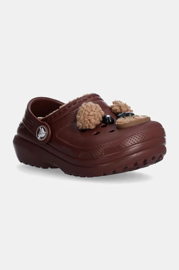 Crocs Dječje natikače Crocs CLASSIC LINED IAM BROWN BEAR CLOG boja: smeđa, 210019