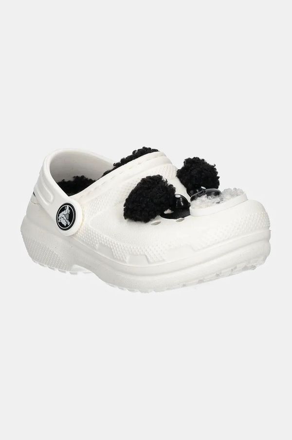Crocs Dječje natikače Crocs CLASSIC LINED IAM PANDA BEAR CLOG boja: bež, 210395