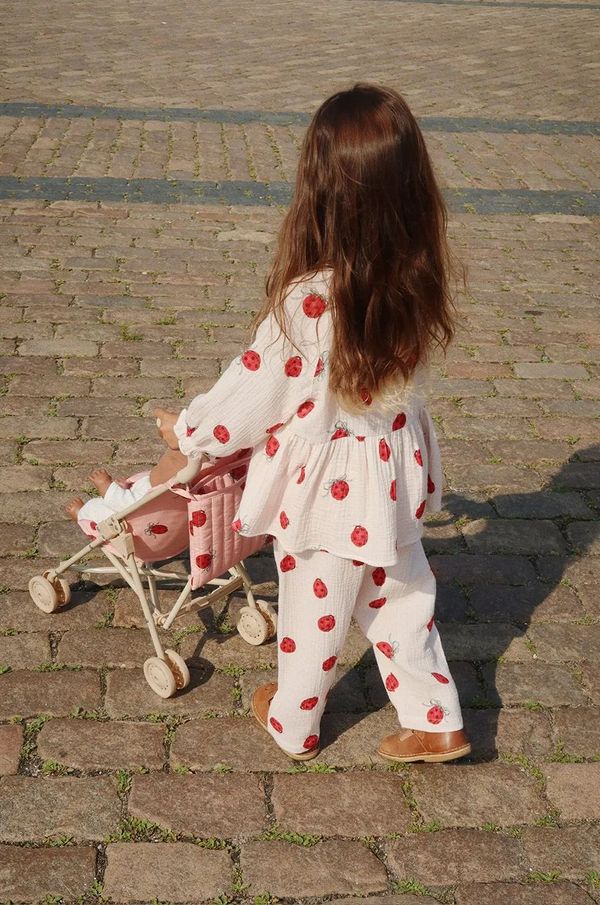 Konges Sløjd Dječje pamučne hlače Konges Sløjd COCO LADYBUG PANTS GOTS boja: bež, s uzorkom, KS102214
