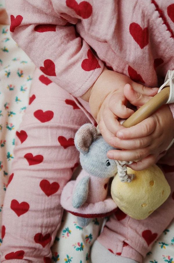 Konges Sløjd Dječje pamučne hlače Konges Sløjd COCO PANTS GOTS boja: ružičasta, s uzorkom, KS101463