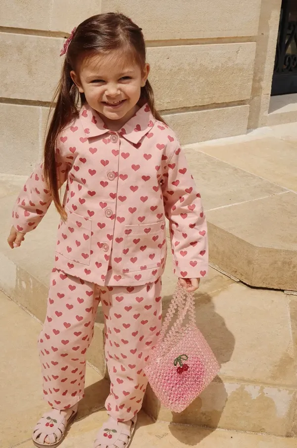 Konges Sløjd Dječje pamučne hlače Konges Sløjd FEN PANTS GOTS boja: ružičasta, s uzorkom, KS102279