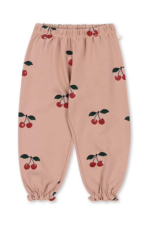 Konges Sløjd Dječje pamučne hlače Konges Sløjd MALLI GLITTER PANTS GOTS boja: ružičasta, s uzorkom, KS101790