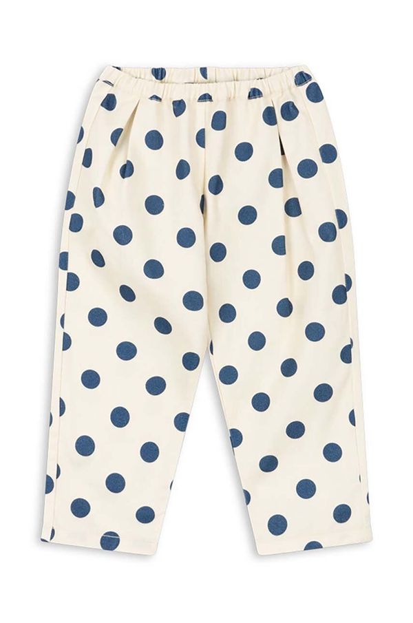 Konges Sløjd Dječje pamučne hlače Konges Sløjd NOLA PANTS GOTS boja: bijela, s uzorkom, KS101636