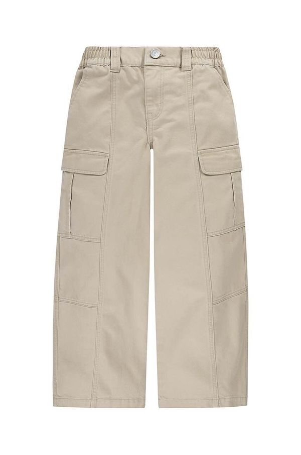 Levi's Dječje pamučne hlače Levi's TWILL '94 BAGGY WIDE LEG boja: bež, s uzorkom, 3EL019
