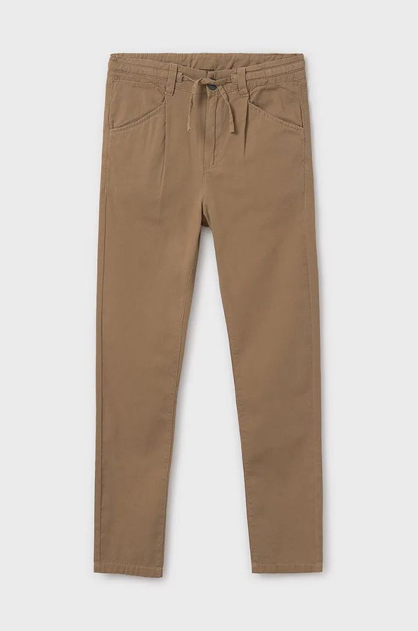 Mayoral Dječje pamučne hlače Mayoral relaxed fit boja: zelena, bez uzorka, 6525