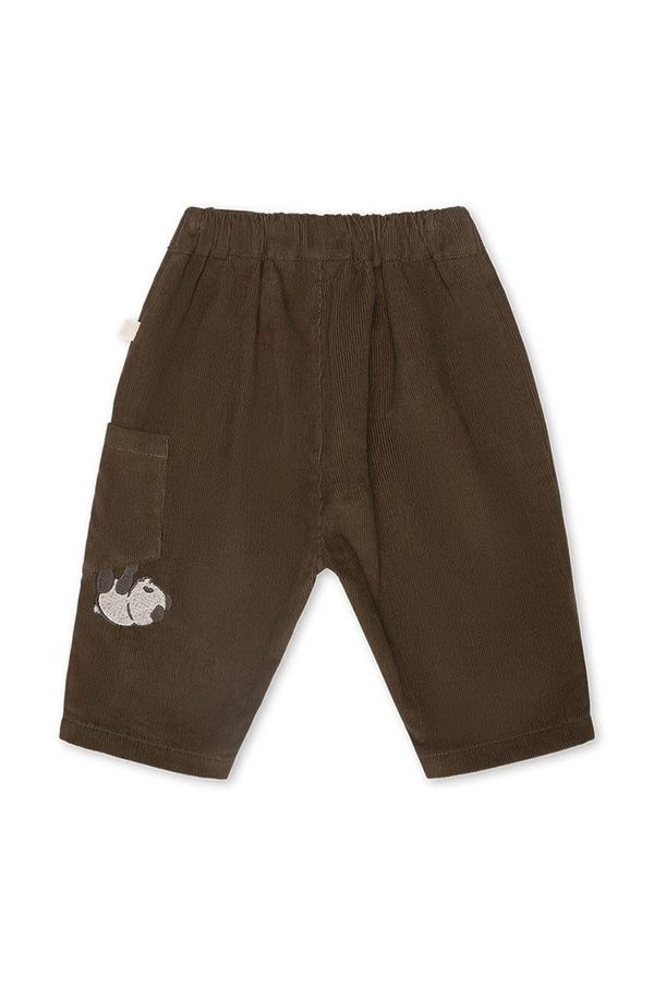 That's mine Dječje pamučne hlače That's mine Frederik boja: smeđa, s aplikacijom, 117451