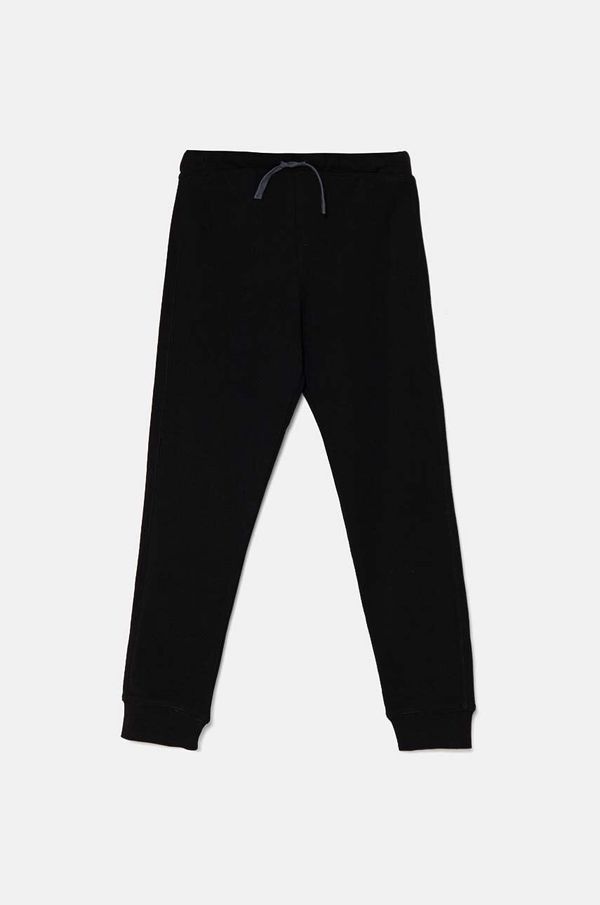 United Colors of Benetton Dječje pamučne hlače United Colors of Benetton boja: crna, bez uzorka, 3J68CF058