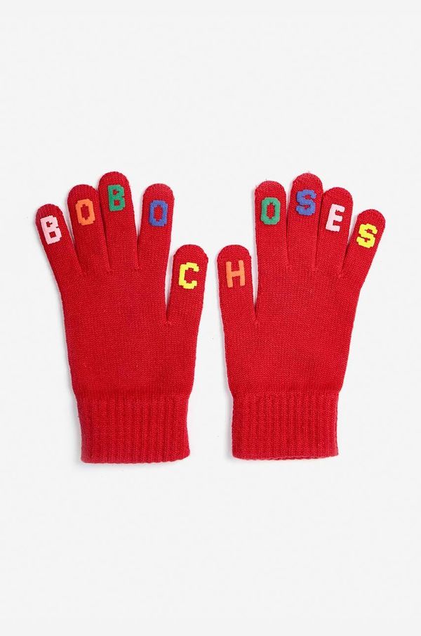Bobo Choses Dječje pamučne rukavice Bobo Choses boja: crvena, 224AI041