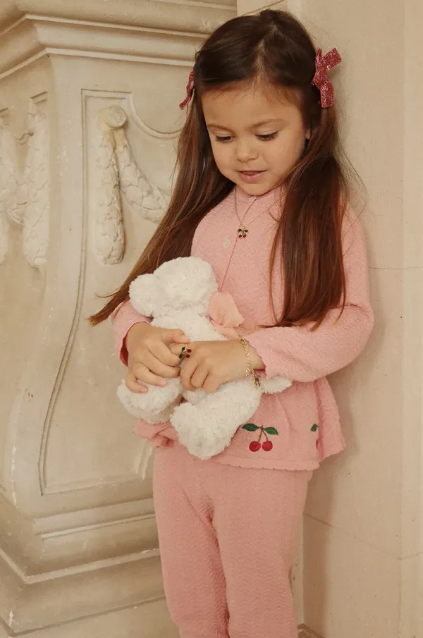 Konges Sløjd Dječje pamučne tajice Konges Sløjd CYPRES PANTS GOTS boja: ružičasta, bez uzorka, KS102418