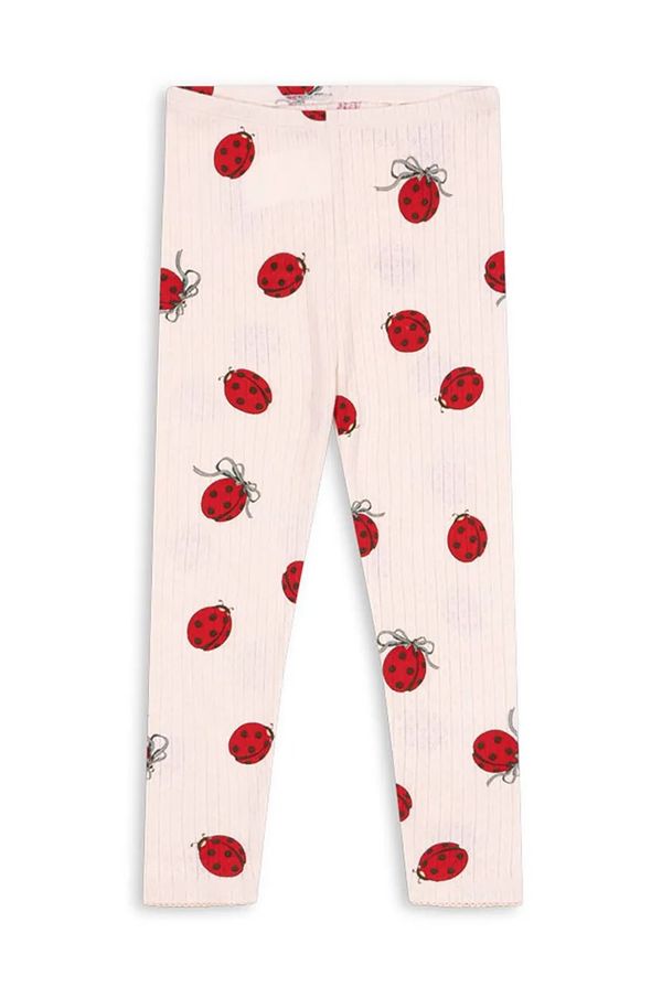Konges Sløjd Dječje pamučne tajice Konges Sløjd MINNIE LADYBUG PANTS GOTS boja: bež, s uzorkom, KS102206